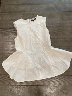 Theory - Cream Sleeveless Peplum Top Size M